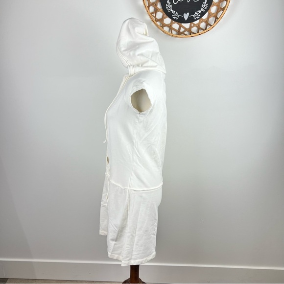 Lux‎ Off White Hoodie Dress or Swim Cover Up Casual Summer Vacation Pool Beach - Picture 6 of 9